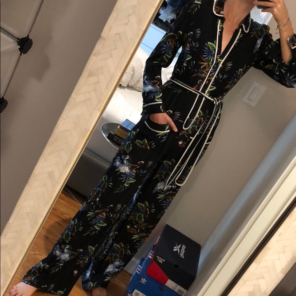 Zara tropical print jumpsuit